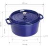 imageSTAUB Cast Iron Dutch Oven 4qt Round Cocotte Made in France Serves 34 CherryDark Blue