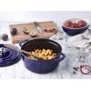 imageSTAUB Cast Iron Dutch Oven 4qt Round Cocotte Made in France Serves 34 CherryDark Blue