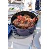 imageSTAUB Cast Iron Dutch Oven 4qt Round Cocotte Made in France Serves 34 CherryDark Blue