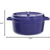 imageSTAUB Cast Iron Dutch Oven 4qt Round Cocotte Made in France Serves 34 CherryDark Blue