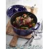 imageSTAUB Cast Iron Dutch Oven 4qt Round Cocotte Made in France Serves 34 CherryDark Blue