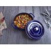 imageSTAUB Cast Iron Dutch Oven 4qt Round Cocotte Made in France Serves 34 CherryDark Blue