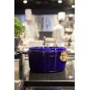 imageSTAUB Cast Iron Dutch Oven 4qt Round Cocotte Made in France Serves 34 CherryDark Blue