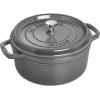 imageSTAUB Cast Iron Dutch Oven 4qt Round Cocotte Made in France Serves 34 CherryGraphite Gray