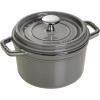 imageSTAUB Cast Iron Dutch Oven 4qt Round Cocotte Made in France Serves 34 CherryGraphite Gray