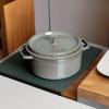 imageSTAUB Cast Iron Dutch Oven 4qt Round Cocotte Made in France Serves 34 CherryGraphite Gray