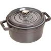 imageSTAUB Cast Iron Dutch Oven 4qt Round Cocotte Made in France Serves 34 CherryGraphite Gray