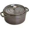imageSTAUB Cast Iron Dutch Oven 4qt Round Cocotte Made in France Serves 34 CherryGraphite Gray