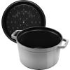 imageSTAUB Cast Iron Dutch Oven 4qt Round Cocotte Made in France Serves 34 CherryGraphite Grey