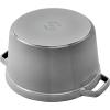 imageSTAUB Cast Iron Dutch Oven 4qt Round Cocotte Made in France Serves 34 CherryGraphite Grey