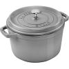 imageSTAUB Cast Iron Dutch Oven 4qt Round Cocotte Made in France Serves 34 CherryGraphite Grey