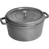 imageSTAUB Cast Iron Dutch Oven 4qt Round Cocotte Made in France Serves 34 CherryGraphite Grey