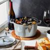 imageSTAUB Cast Iron Dutch Oven 4qt Round Cocotte Made in France Serves 34 CherryGraphite Grey