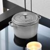 imageSTAUB Cast Iron Dutch Oven 4qt Round Cocotte Made in France Serves 34 CherryGraphite Grey