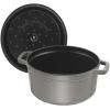 imageSTAUB Cast Iron Dutch Oven 4qt Round Cocotte Made in France Serves 34 CherryGraphite Grey
