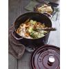 imageSTAUB Cast Iron Dutch Oven 4qt Round Cocotte Made in France Serves 34 CherryGrenadine
