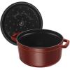 imageSTAUB Cast Iron Dutch Oven 4qt Round Cocotte Made in France Serves 34 CherryGrenadine