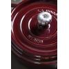 imageSTAUB Cast Iron Dutch Oven 4qt Round Cocotte Made in France Serves 34 CherryGrenadine