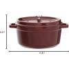 imageSTAUB Cast Iron Dutch Oven 4qt Round Cocotte Made in France Serves 34 CherryGrenadine