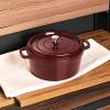 imageSTAUB Cast Iron Dutch Oven 4qt Round Cocotte Made in France Serves 34 CherryGrenadine
