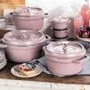 imageSTAUB Cast Iron Dutch Oven 4qt Round Cocotte Made in France Serves 34 CherryLilac
