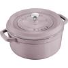 imageSTAUB Cast Iron Dutch Oven 4qt Round Cocotte Made in France Serves 34 CherryLilac