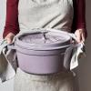 imageSTAUB Cast Iron Dutch Oven 4qt Round Cocotte Made in France Serves 34 CherryLilac