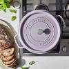 imageSTAUB Cast Iron Dutch Oven 4qt Round Cocotte Made in France Serves 34 CherryLilac
