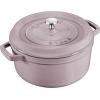 imageSTAUB Cast Iron Dutch Oven 4qt Round Cocotte Made in France Serves 34 CherryLilac
