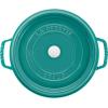 imageSTAUB Cast Iron Dutch Oven 4qt Round Cocotte Made in France Serves 34 CherryTurquoise