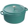 imageSTAUB Cast Iron Dutch Oven 4qt Round Cocotte Made in France Serves 34 CherryTurquoise