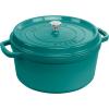 imageSTAUB Cast Iron Dutch Oven 4qt Round Cocotte Made in France Serves 34 CherryTurquoise