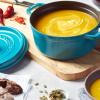 imageSTAUB Cast Iron Dutch Oven 4qt Round Cocotte Made in France Serves 34 CherryTurquoise