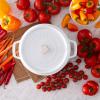 imageSTAUB Cast Iron Dutch Oven 4qt Round Cocotte Made in France Serves 34 CherryWhite