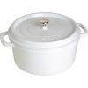 imageSTAUB Cast Iron Dutch Oven 4qt Round Cocotte Made in France Serves 34 CherryWhite