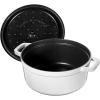 imageSTAUB Cast Iron Dutch Oven 4qt Round Cocotte Made in France Serves 34 CherryWhite