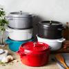 imageSTAUB Cast Iron Dutch Oven 4qt Round Cocotte Made in France Serves 34 CherryWhite