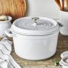 imageSTAUB Cast Iron Dutch Oven 4qt Round Cocotte Made in France Serves 34 CherryWhite