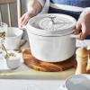 imageSTAUB Cast Iron Dutch Oven 4qt Round Cocotte Made in France Serves 34 CherryWhite