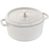 imageSTAUB Cast Iron Dutch Oven 4qt Round Cocotte Made in France Serves 34 CherryWhite