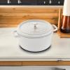 imageSTAUB Cast Iron Dutch Oven 4qt Round Cocotte Made in France Serves 34 CherryWhite