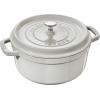 imageSTAUB Cast Iron Dutch Oven 4qt Round Cocotte Made in France Serves 34 CherryWhite Truffle