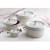 imageSTAUB Cast Iron Dutch Oven 4qt Round Cocotte Made in France Serves 34 CherryWhite Truffle