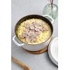 imageSTAUB Cast Iron Dutch Oven 4qt Round Cocotte Made in France Serves 34 CherryWhite Truffle