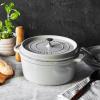 imageSTAUB Cast Iron Dutch Oven 4qt Round Cocotte Made in France Serves 34 CherryWhite Truffle