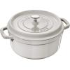 imageSTAUB Cast Iron Dutch Oven 4qt Round Cocotte Made in France Serves 34 CherryWhite Truffle