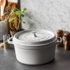 imageSTAUB Cast Iron Dutch Oven 4qt Round Cocotte Made in France Serves 34 CherryWhite Truffle