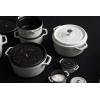 imageSTAUB Cast Iron Dutch Oven 4qt Round Cocotte Made in France Serves 34 CherryWhite Truffle