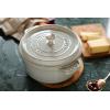 imageSTAUB Cast Iron Dutch Oven 4qt Round Cocotte Made in France Serves 34 CherryWhite Truffle