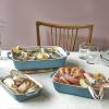 imageStaub Ceramic Baking Dish Set 3pc Dark BlueRustic Turquoise
